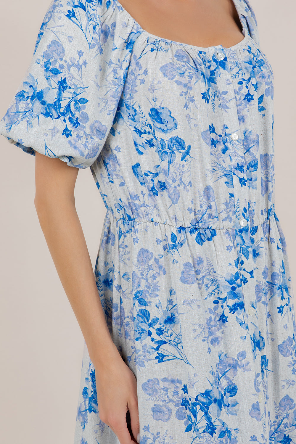S/SLV SQUARE NECK TIERED DRESS D3903-100174
