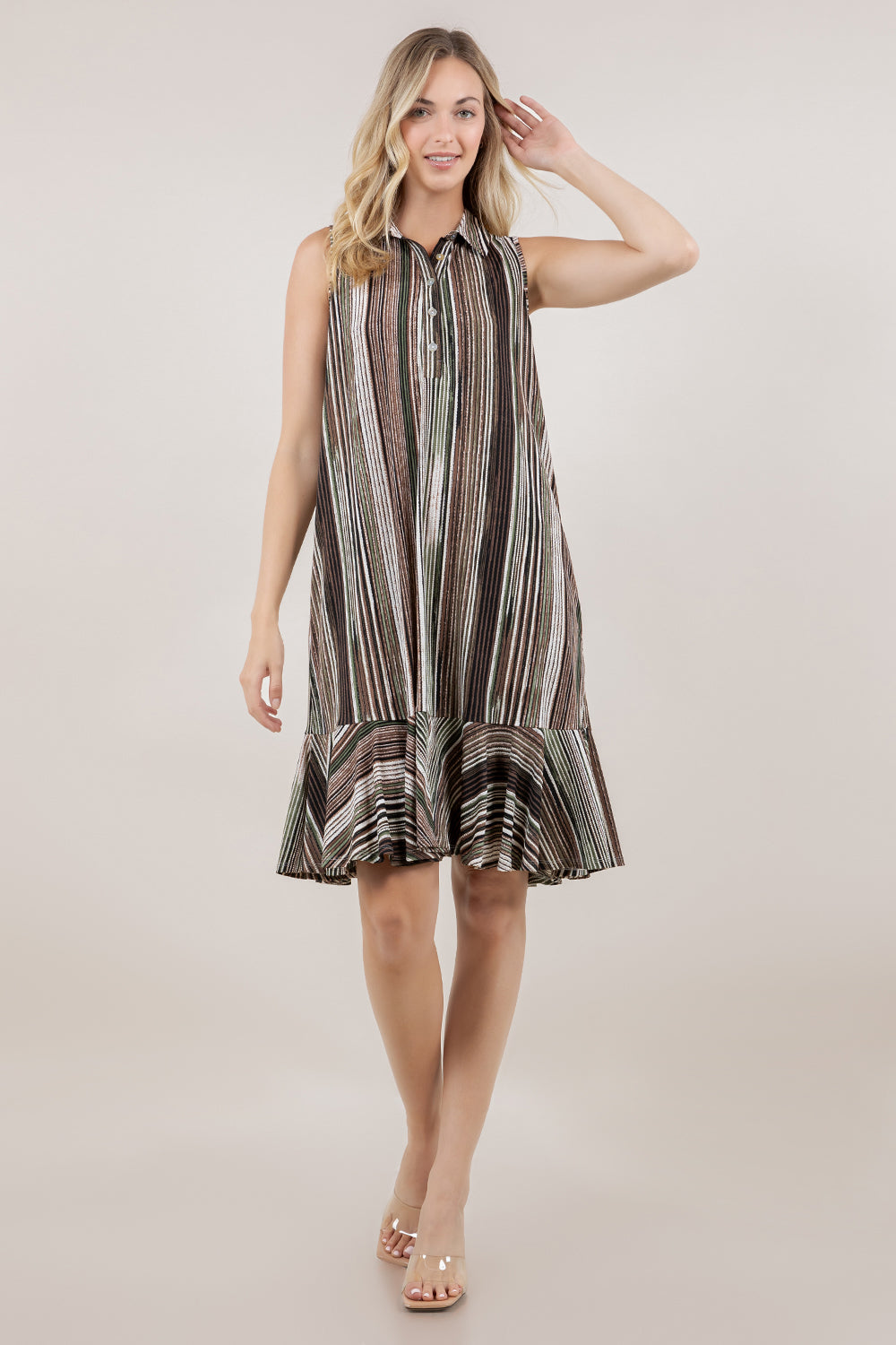 S/SLV TIERED SHIRT DRESS D3906-A0880