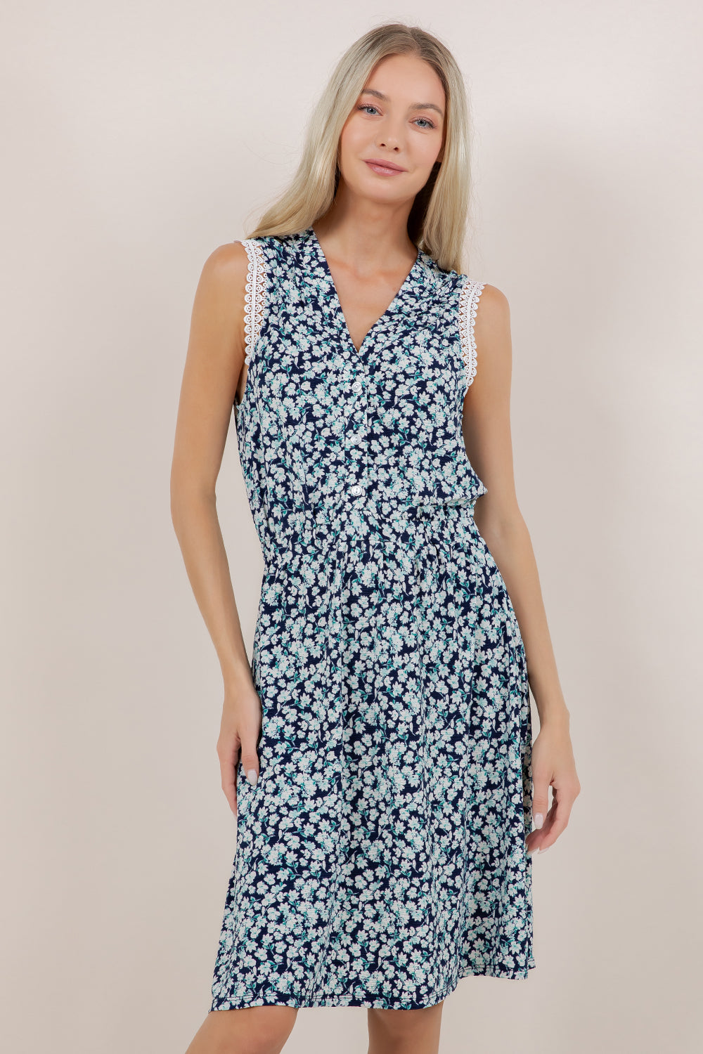 S/LESS PINTUCK BUTTONED DRESS D3988-A40365