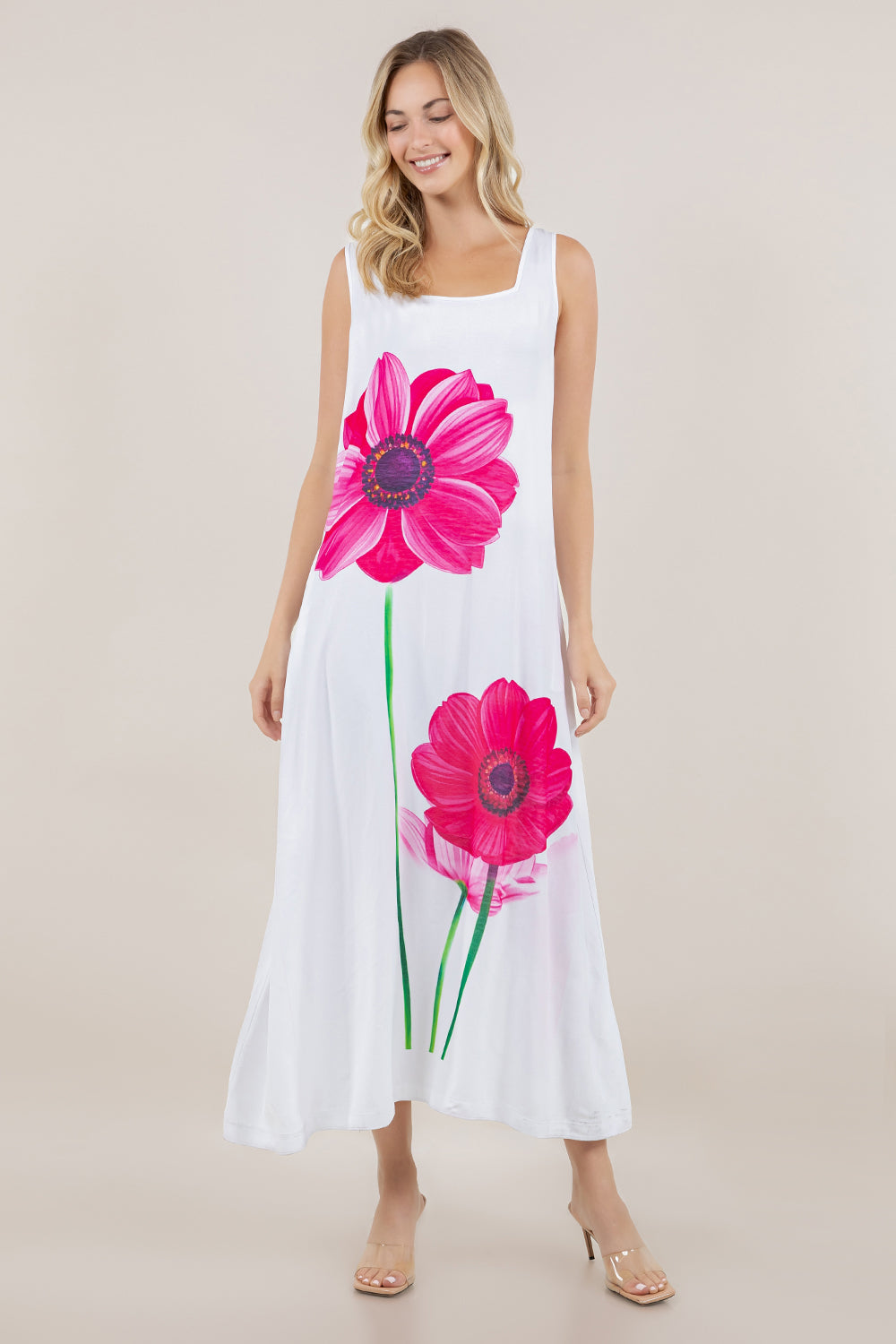 S/LESS SQUARE NECK GODET MAXI DRESS D4030-MX-AFLW