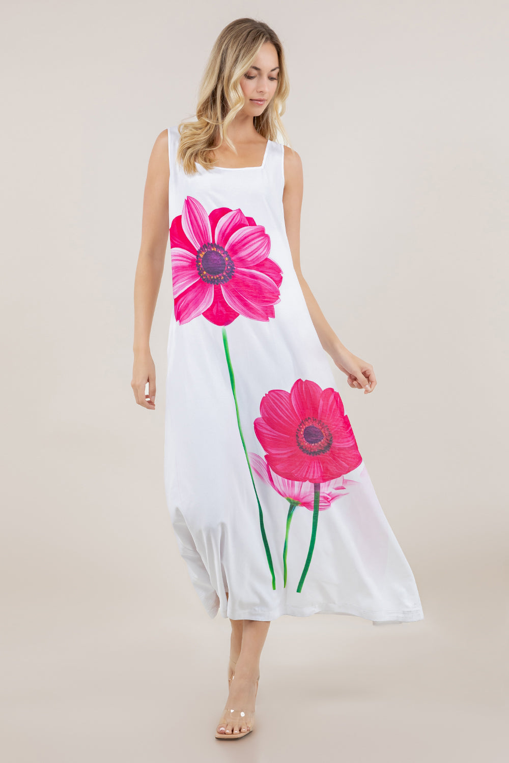 S/LESS SQUARE NECK GODET MAXI DRESS D4030-MX-AFLW