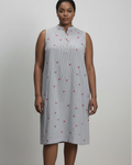 Sleeveless Henley Shift Dress