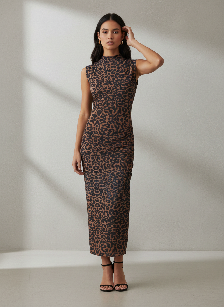 S/LESS FUNNEL NECK MIDI DRESS D4081-25420