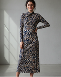 Long Sleeve Twist Front Midi Dress
