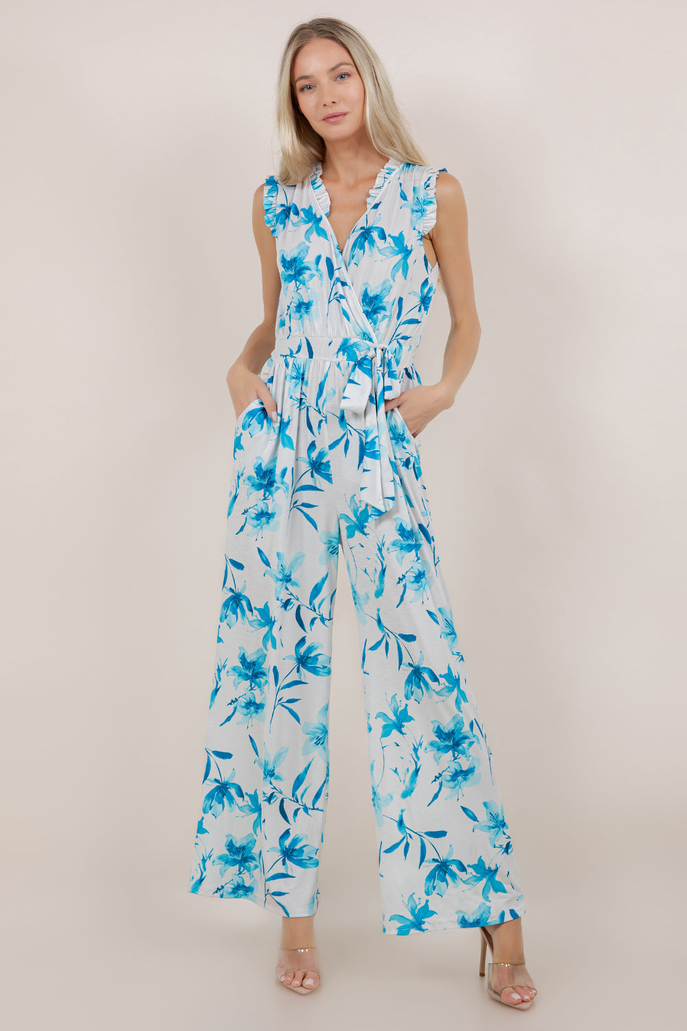 S/LESS RUFFLE SURPLICE JUMPSUIT JS2017-2504056