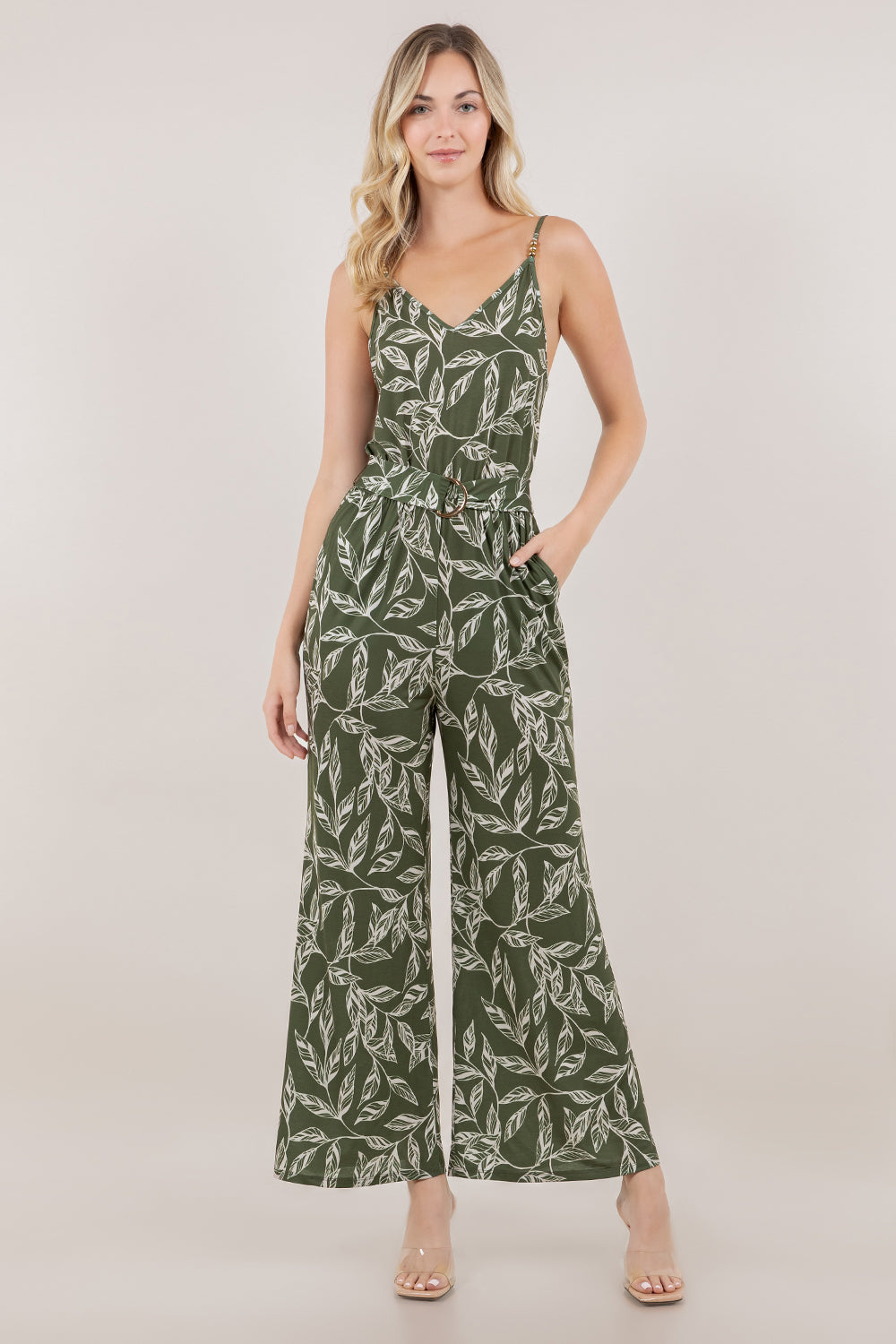 S/LESS V NECK BELTED JUMPSUIT JS2020-2412017