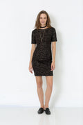 SS ROUND NECK BANDED HEM DRESS - D1983-DWITY-ROSES-OTS-930