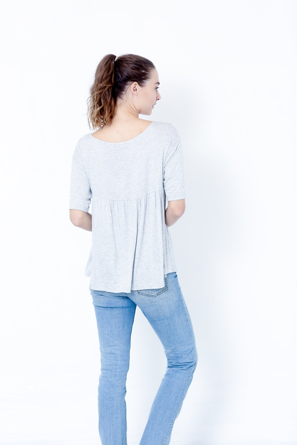 SS SCOOP NECK BABYDOLL TOP - T10035