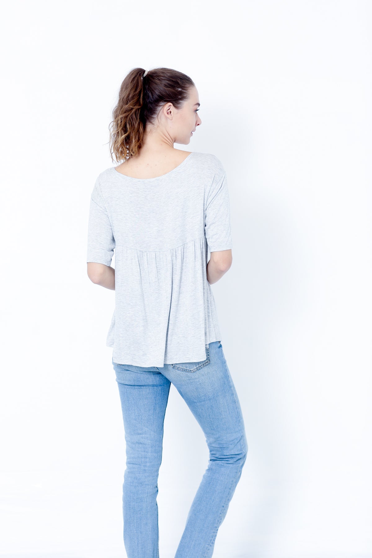 SS SCOOP NECK BABYDOLL TOP - T10035
