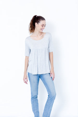 SS SCOOP NECK BABYDOLL TOP - T10035