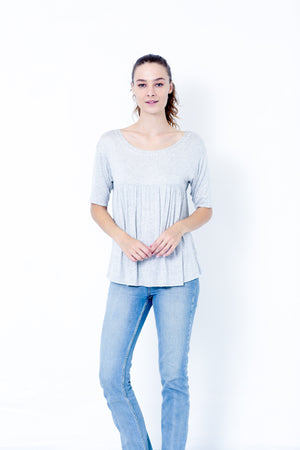 SS SCOOP NECK BABYDOLL TOP - T10035