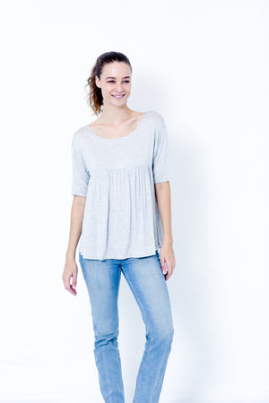 SS SCOOP NECK BABYDOLL TOP - T10035