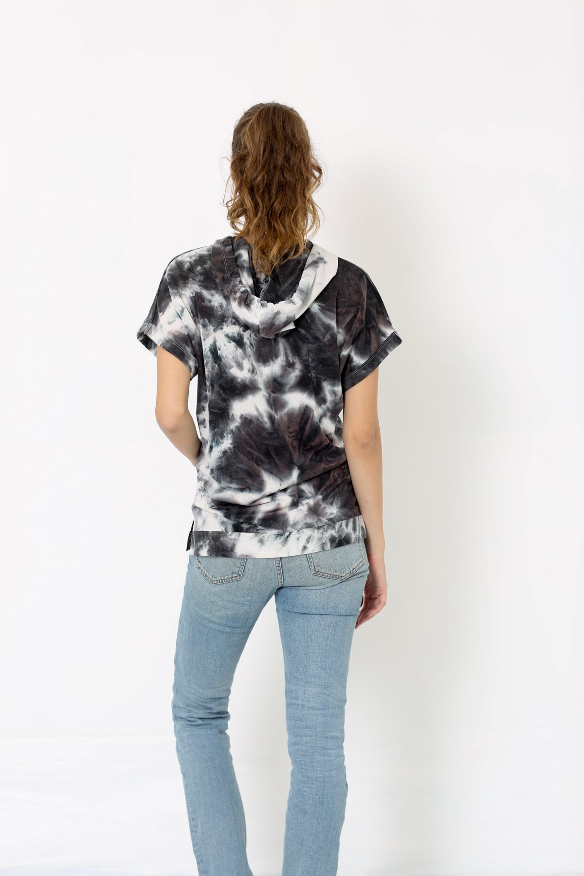 SS V NECK HOODIE - T10161-TDRSJ