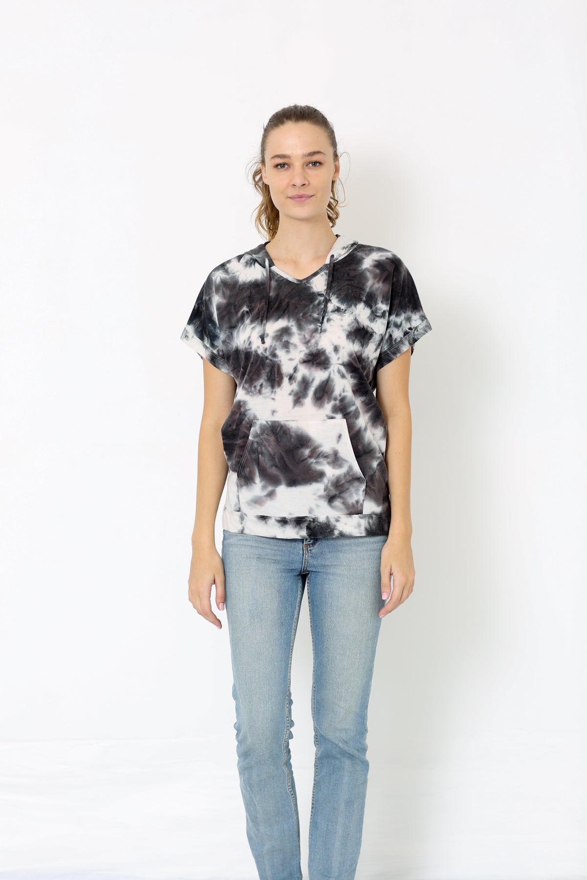 SS V NECK HOODIE - T10161-TDRSJ