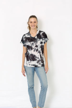 SS V NECK HOODIE - T10161-TDRSJ