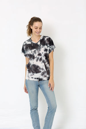 SS V NECK HOODIE - T10161-TDRSJ