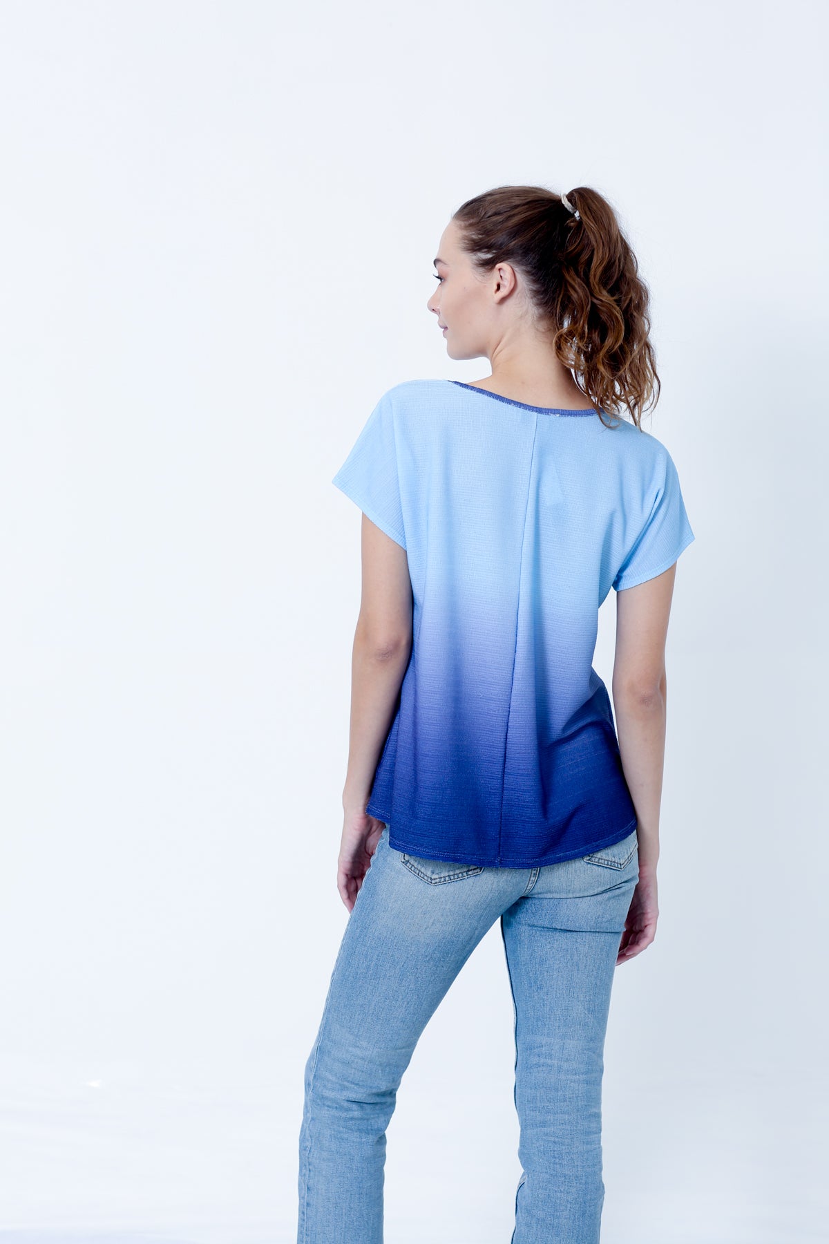 SS TIE FRONT TOP W/ DOUBLE LAYER ANGEL SLVS - T10182