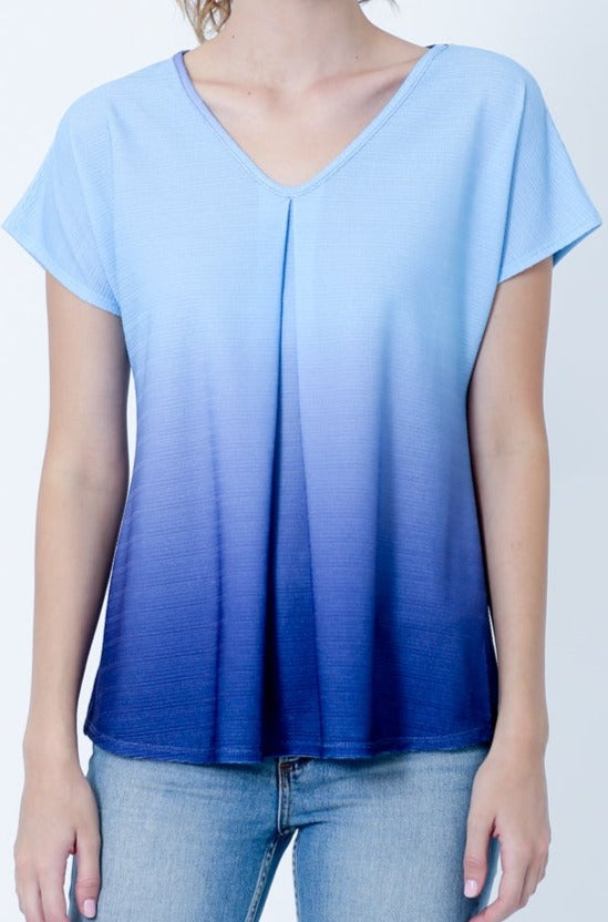 SS TIE FRONT TOP W/ DOUBLE LAYER ANGEL SLVS - T10182