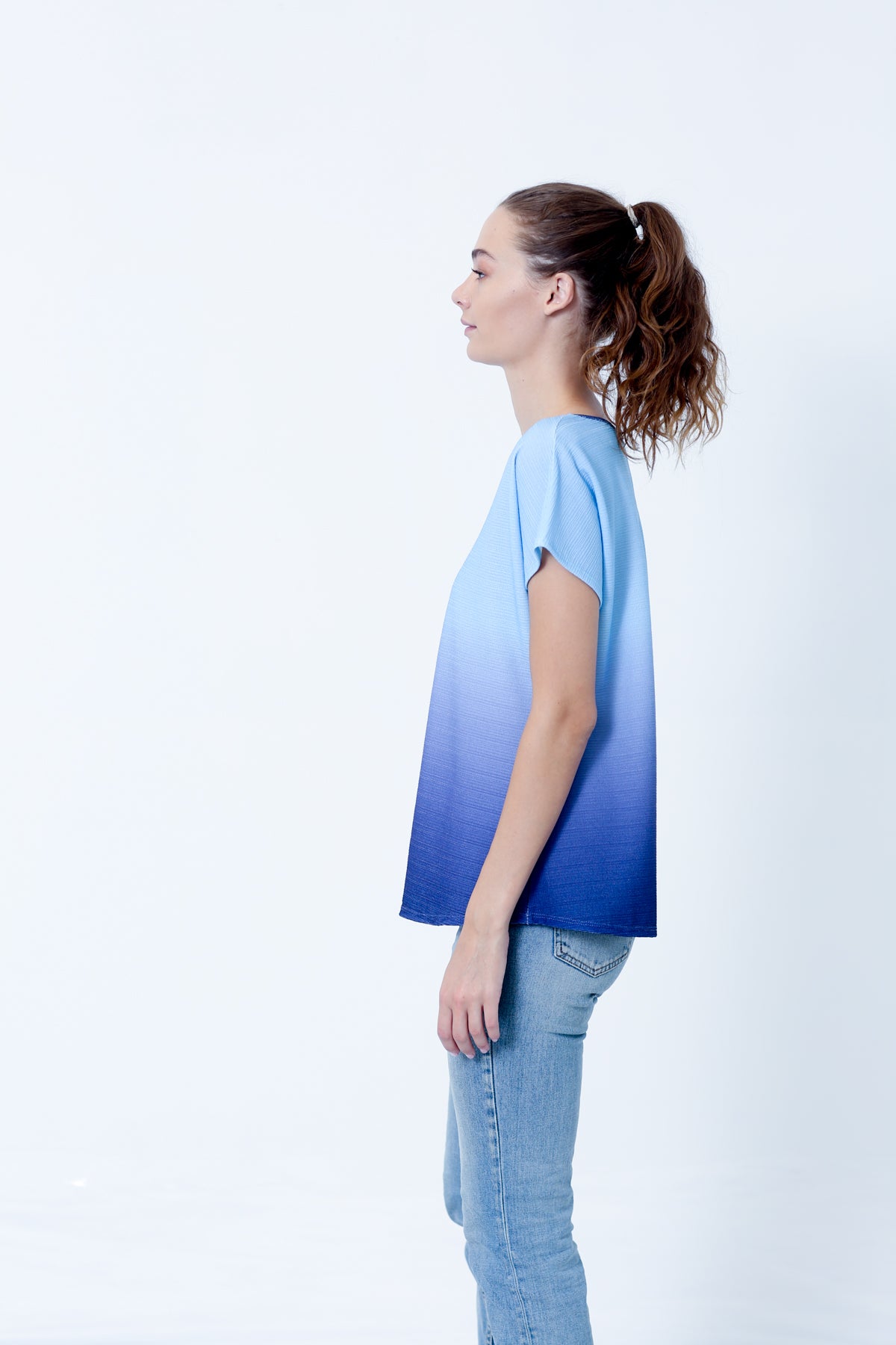 SS TIE FRONT TOP W/ DOUBLE LAYER ANGEL SLVS - T10182