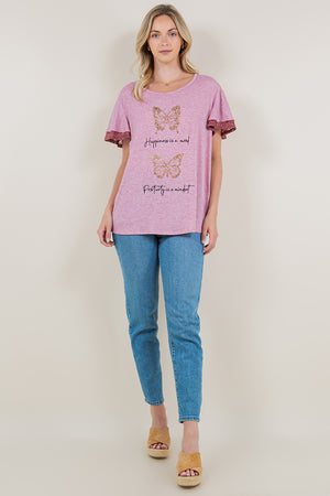SS DOUBLE LAYER RUFFLE TOP - T10504-HS6899