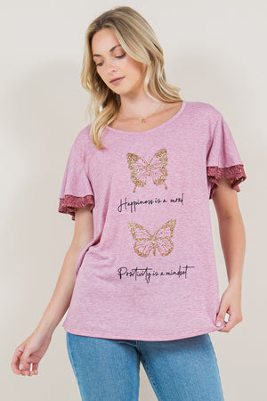 SS DOUBLE LAYER RUFFLE TOP - T10504-HS6899