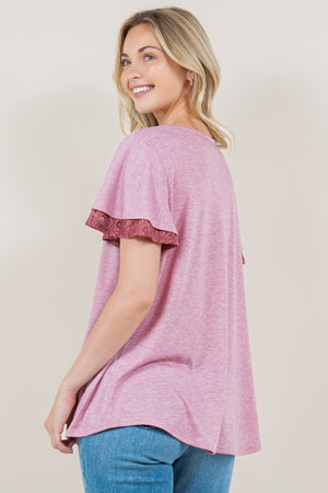 SS DOUBLE LAYER RUFFLE TOP - T10504-HS6899