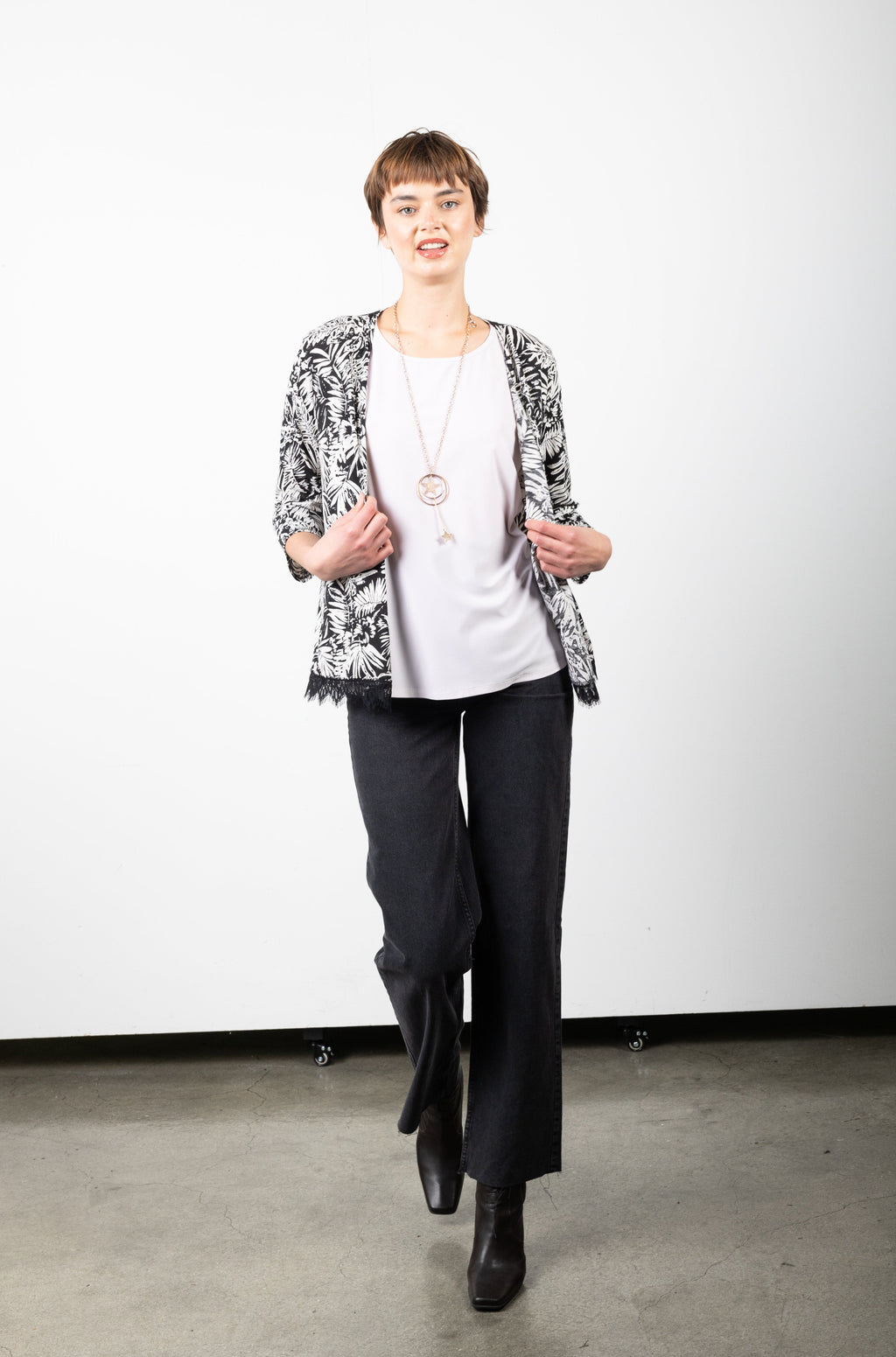 OPEN 3/4 SLEEVE CARDIGAN - T10549-84246