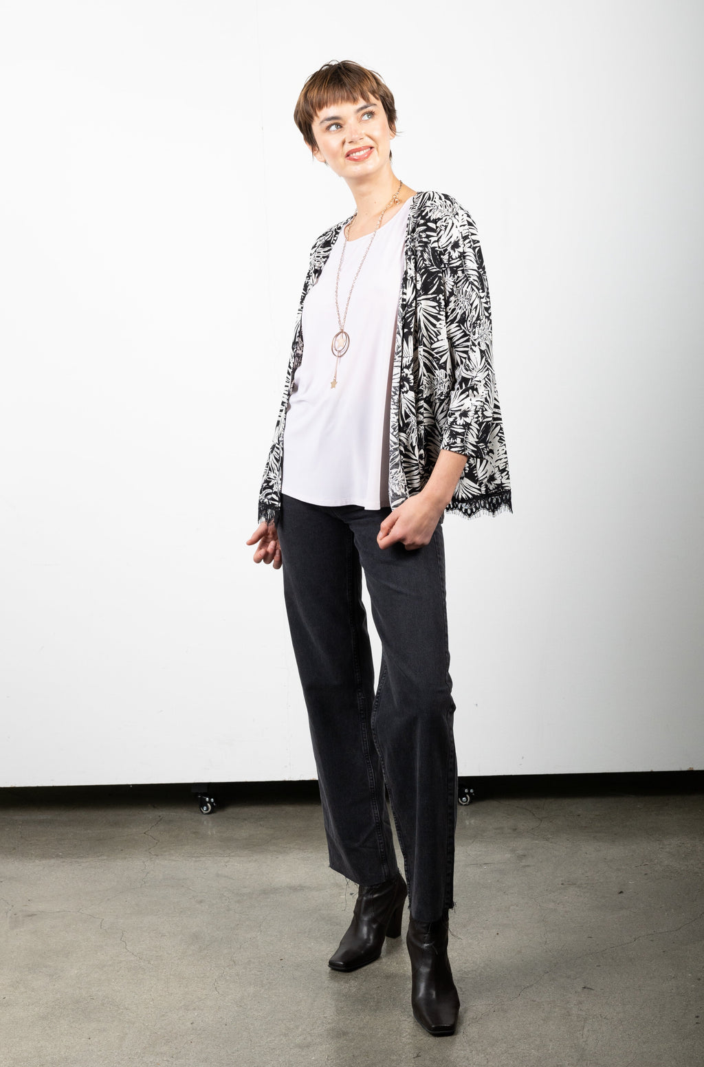 OPEN 3/4 SLEEVE CARDIGAN - T10549-84246