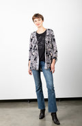 OPEN 3/4 SLEEVE RUCHED SLEEVE HI LOW CARDIGAN - T10561-A0414