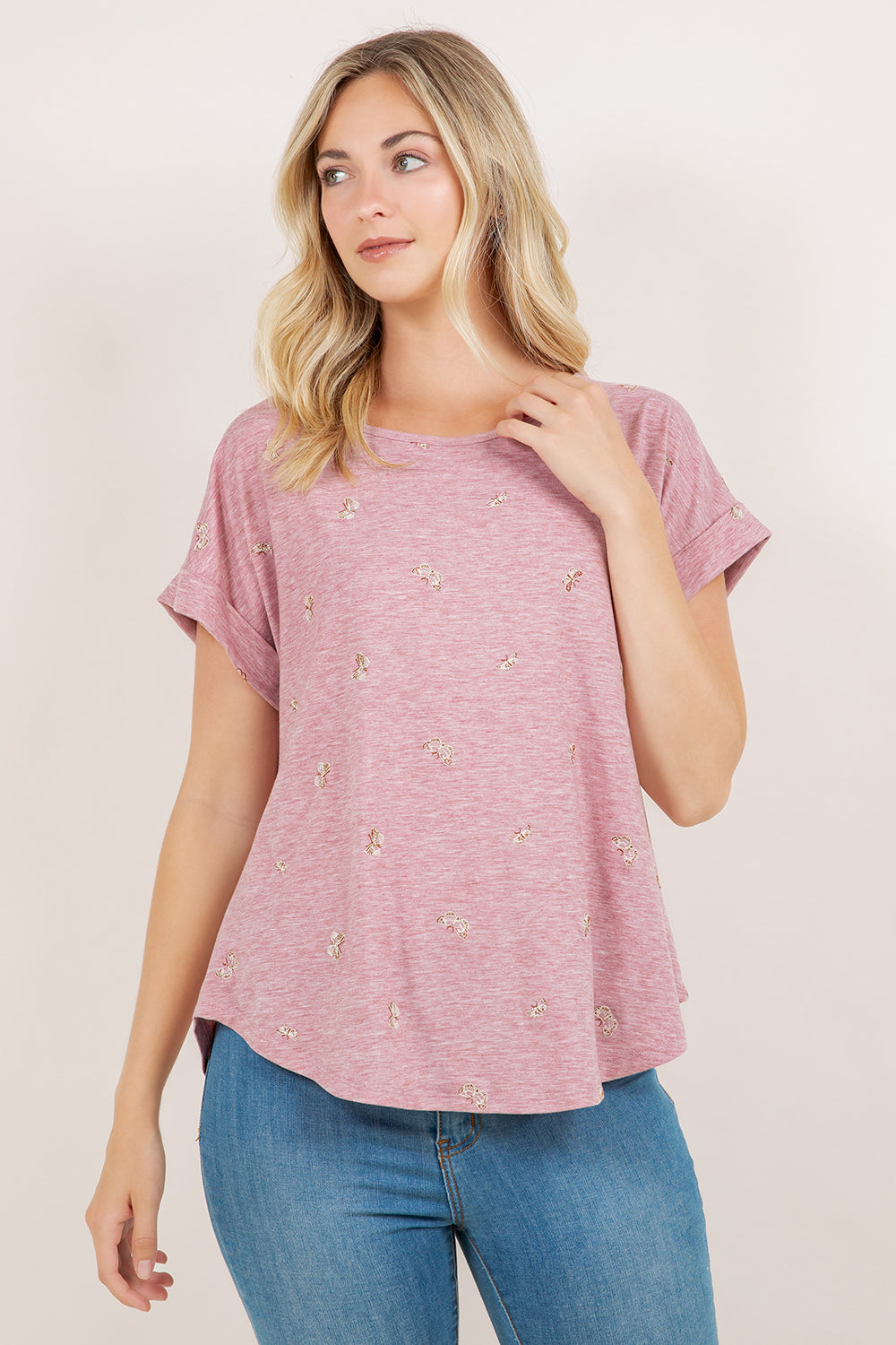 S/SLV DOLMAN SCOOP NECK TEE T10945-040681
