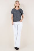 EXT ROLL TAB SLV SCOOP NECK ASYMM TOP - T10945-BRCH-CHARCOAL