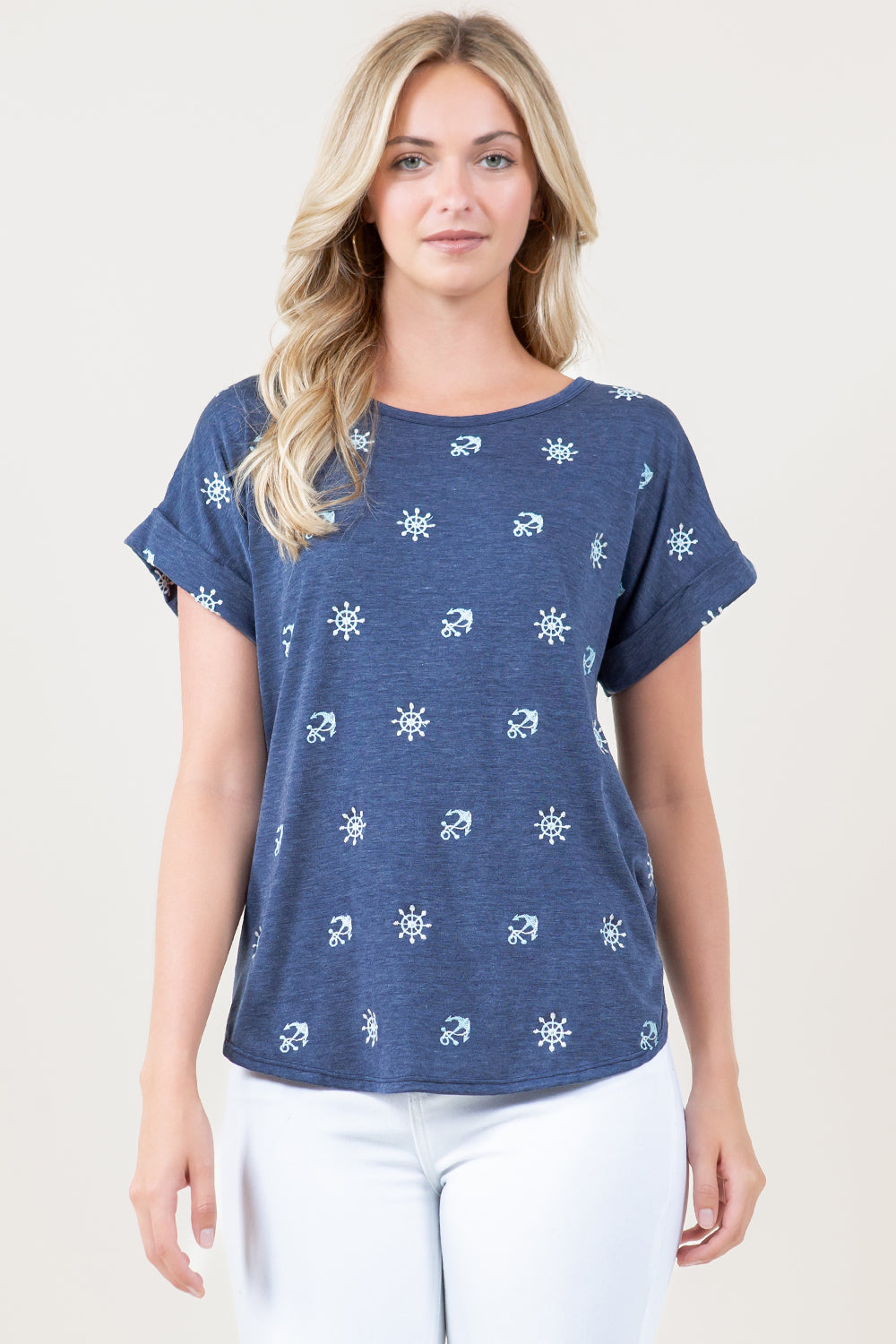 S/SLV ROUND NECK EMBROIDERED TEE T10945-GA0-0918
