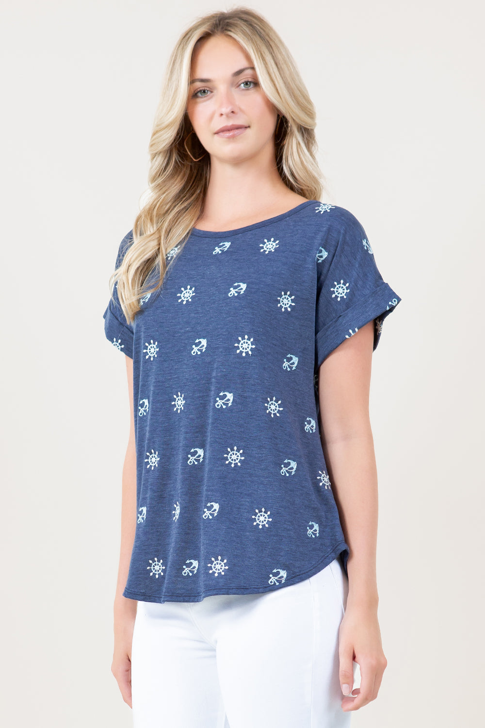 S/SLV ROUND NECK EMBROIDERED TEE T10945-GA0-0918