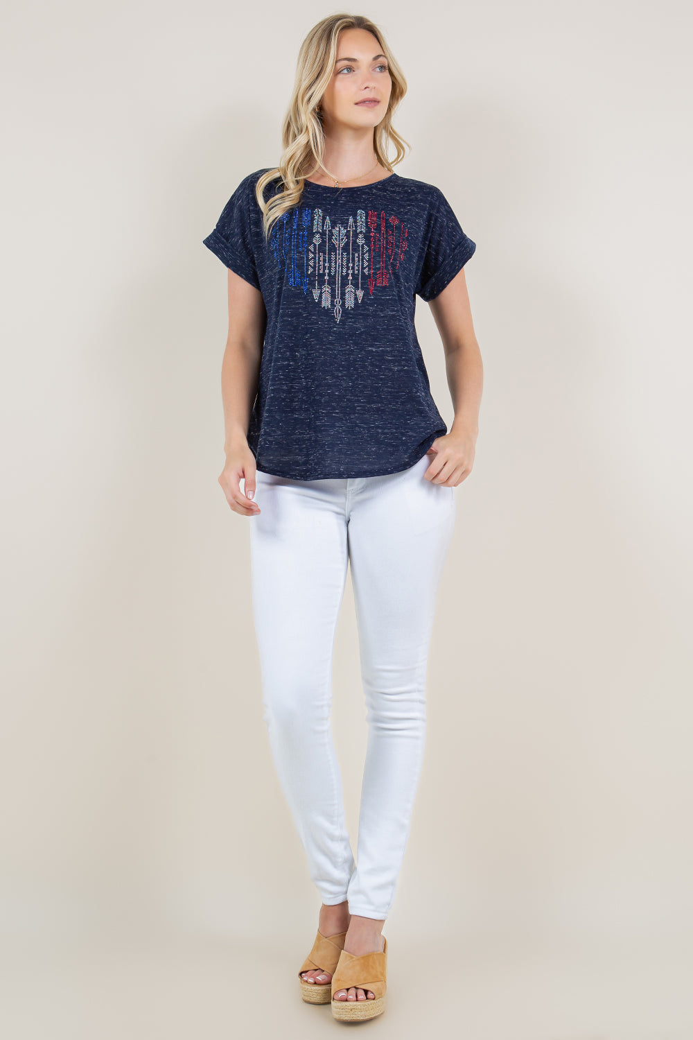 EXTENDED ROLL TAB SLEEVE SCOOP NECK ASYMM TOP - T10945-J888AM