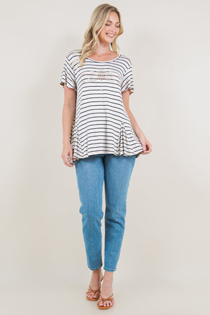 SS CONTRAST GODET TOP - T11136
