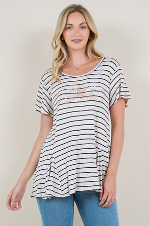 SS CONTRAST GODET TOP - T11136
