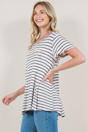 SS CONTRAST GODET TOP - T11136