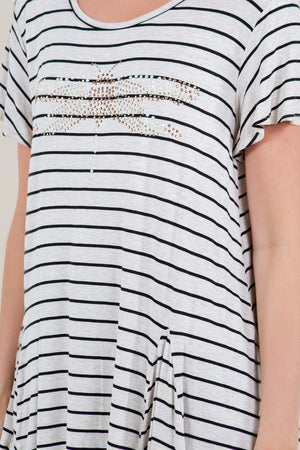SS CONTRAST GODET TOP - T11136