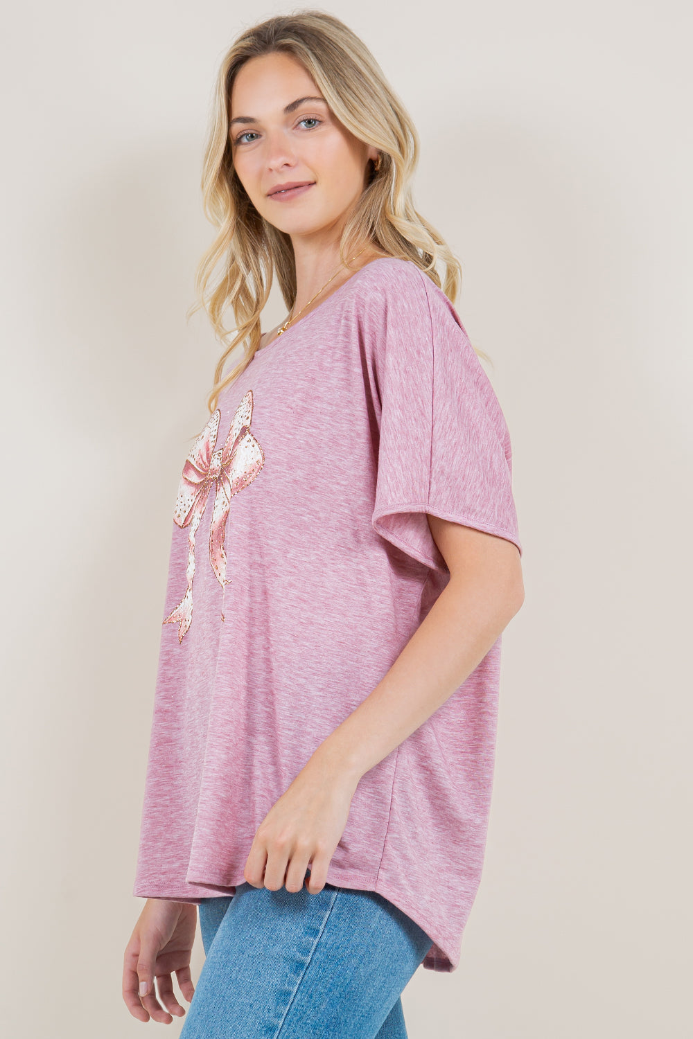 SS DOLMAN HI LOW SHIRT TAIL - T11161-G0555