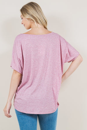 SS DOLMAN HI LOW SHIRT TAIL - T11161-G0555