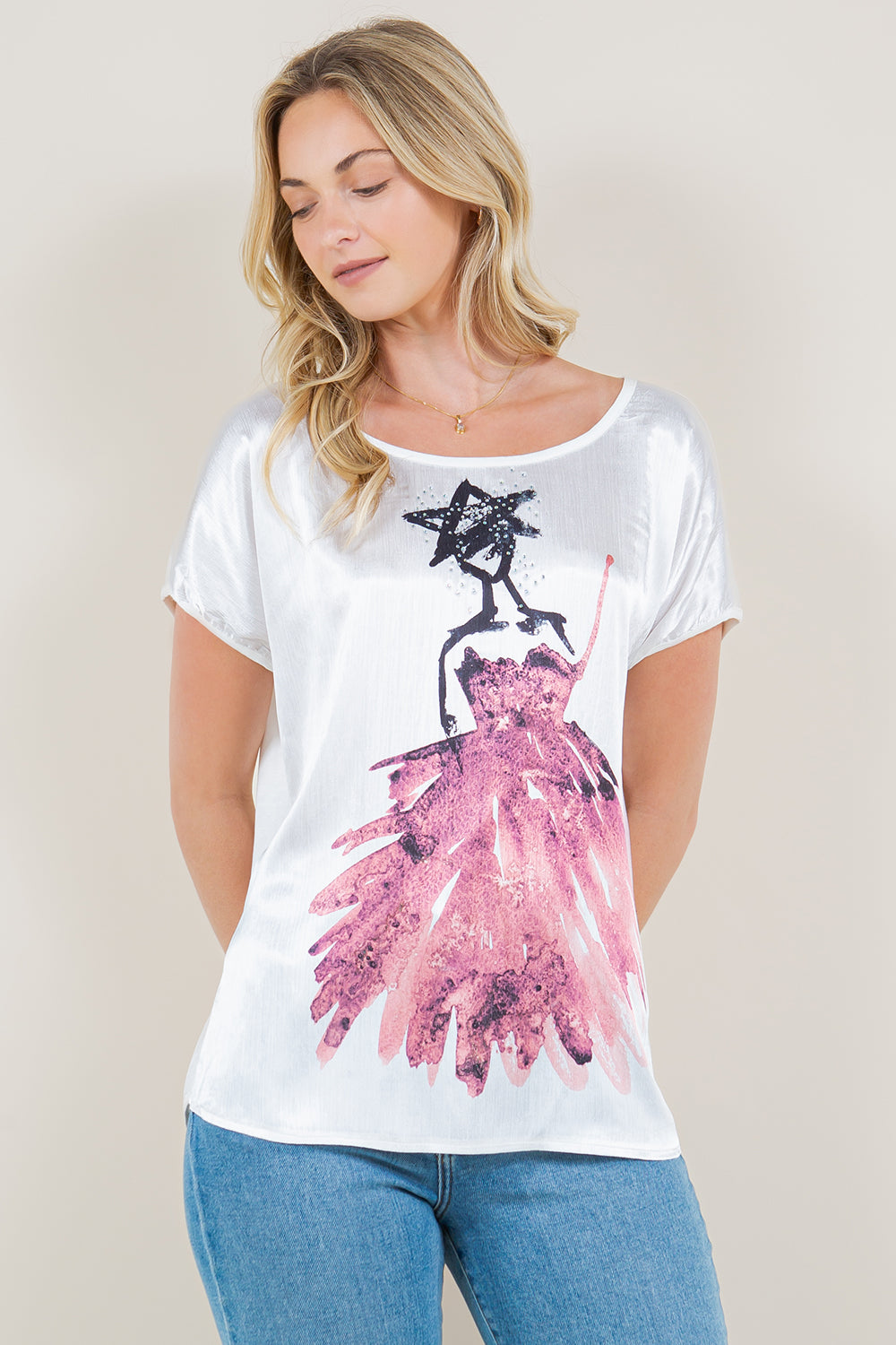 SS DOLMAN HI LOW SHIRT TAIL - T11161-KY975