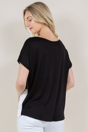 SS DOLMAN HI LOW SHIRT TAIL - T11161-LY15131B