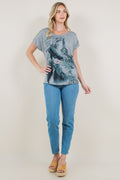 SS DOLMAN HI LOW SHIRT TAIL - T11161-LY2306C