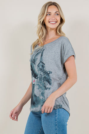 SS DOLMAN HI LOW SHIRT TAIL - T11161-LY2306C