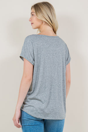 SS DOLMAN HI LOW SHIRT TAIL - T11161-LY2306C