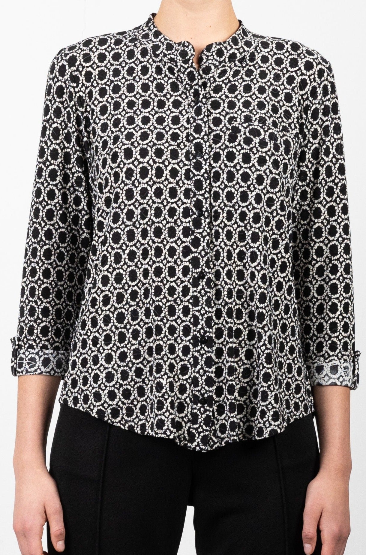 V NECK BUTTON DOWN SHIRT WITH WELT POCKET - T11186-A0589