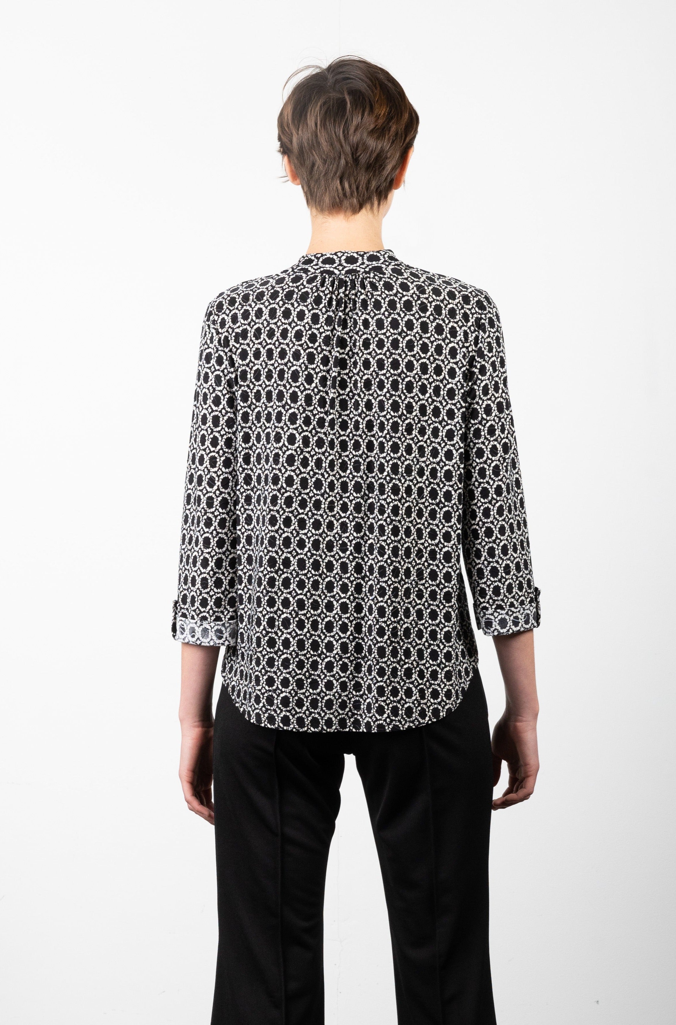 V NECK BUTTON DOWN SHIRT WITH WELT POCKET - T11186-A0589
