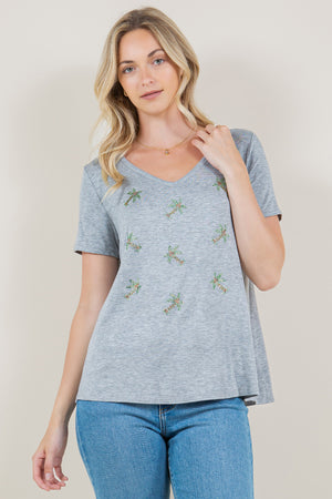 SS SHORT SLEEVE V NECK TOP - T11217-L5006