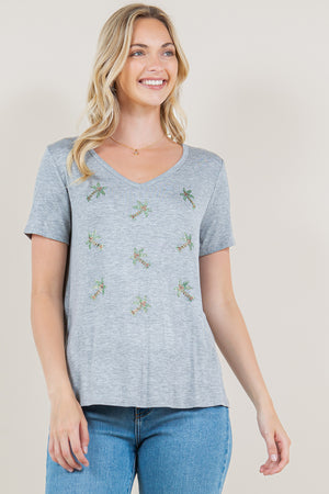 SS SHORT SLEEVE V NECK TOP - T11217-L5006