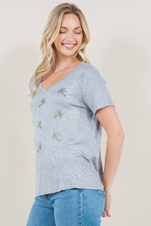 SS SHORT SLEEVE V NECK TOP - T11217-L5006